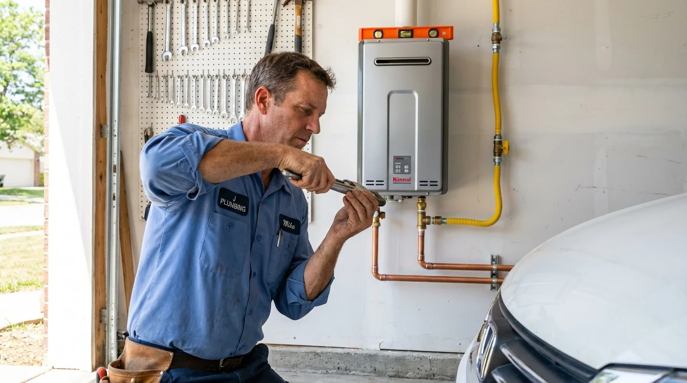 Tankless water heater installation by a Johns Plumbing LLC plumber in Marengo